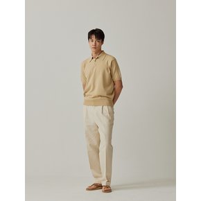 Essential Short Sleeve Round Knit (Beige)