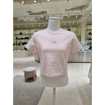 메종키츠네 [부산점] 여성 베이비 폭스 헤드 패치 크롭 반팔 티셔츠 MW00105KJ0008-0140