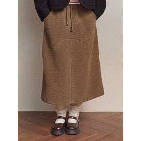 W FLEECE ROUND SKIRT [KHAKI]