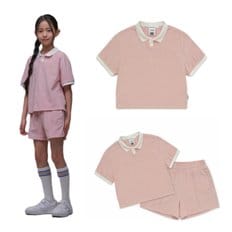 [여아 핫썸머 코디 추천] 테리 카라 반팔티 PINK K242GPL010