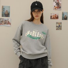 Rohan embroidery crop sweat shirt_Gray