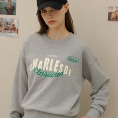 Rohan embroidery crop sweat shirt_Gray