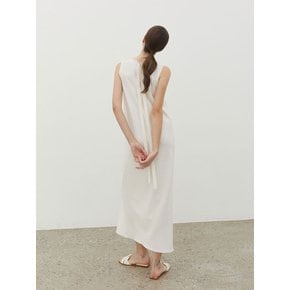 String Point Sleeveless Long Dress Ivory