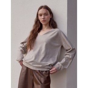 Oversized Fit V-Neck Long Sleeve Cashmere Blended Knitwear (5colors) VKNIT_018