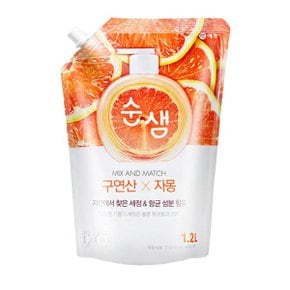 순샘 실용적인 구연산 자몽 1.2L 리필