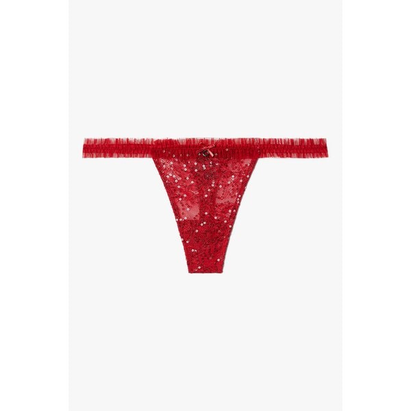 여성 시퀸 플라워 자카드 티팬티 0825310533000
