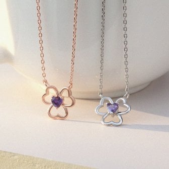 메종드비쥬 클로버 하트 목걸이 C00040