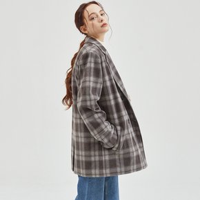 Wool Check Double Coat Beige