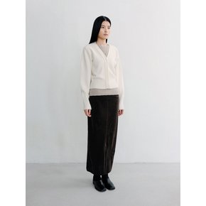 SOFT VELOUR MAXI SKIRT [BROWN]
