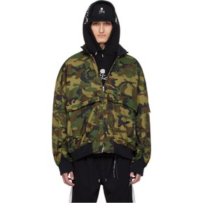 마스터마인드 그린 프린트 보머 재킷 MW24S12-BL008-022 WOODLAND CAMO