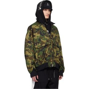 마스터마인드 그린 프린트 보머 재킷 MW24S12-BL008-022 WOODLAND CAMO