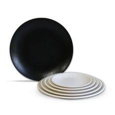  멜라민 탕수육 양식 원형 뷔페 디너 접시 돈까스 블랙 30.3cm 7호 그릇 브런치 샐러드