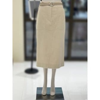 CC콜렉트 [부산점] [씨씨콜렉트] 벨티드 백슬릿 코듀로이 H라인 스커트 (E254MSD135)