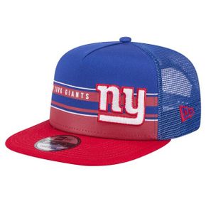 [해외] 1071870 NFL [뉴욕 자이언츠] Half Stripe Trucker AFrame 9FIFTY Hat Royal/Red