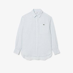 [시흥점] 여성 오버사이즈핏 컬러 스트라이프 린넨 셔츠 CF4621-56GO