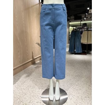 베네통 [파주점] 블루 백밴딩 포켓 자수 일자 팬츠 BAPT07341