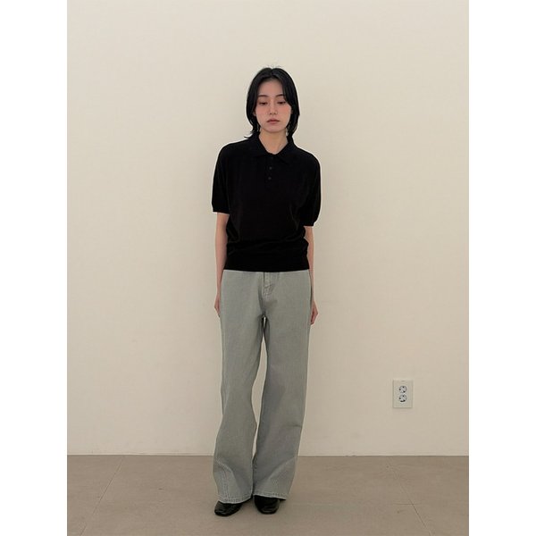 Silk Blend Collar Knit_Black
