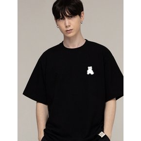 [UNISEX]스몰 도트 실루엣 베어 반팔티_블랙