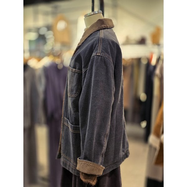 [파주점] 랩 코듀로이 배색 카라 퀼팅 데님 자켓 AQ4DZA60