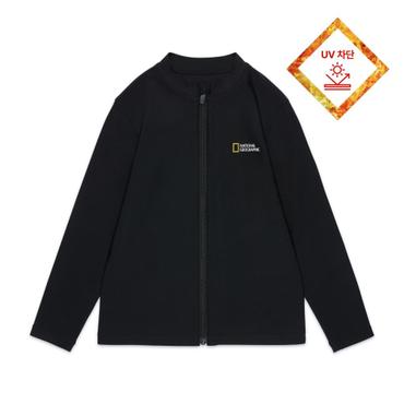내셔널지오그래픽키즈 K252URG410 스몰로고 래쉬가드 집업 CARBONBLACK