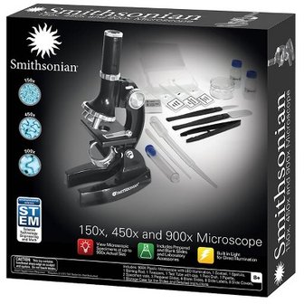 보드엠 Smithsonian 150X, 450X, 900X 현미경 키트, 스미소니언 STEM 우리 아이 어린이 교육용 게임