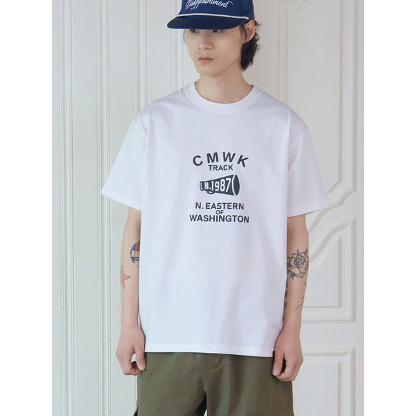 CMWK 트랙 빈티지 반팔티셔츠(화이트)