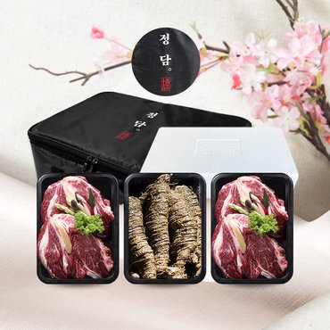 SSG정담 [냉장]명품 횡성한우 등심더덕구이세트 1호(1,550g/등심250gx5, 더덕300gx1)[아이스박스/정담보냉가방]