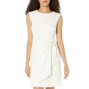 3910833 DKNY Sleeveless Faux Wrap Dress with Hardware