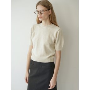 LUA CASHMERE ROUND NECK PUFF SLEEVE HALF KNIT (5COLOR)