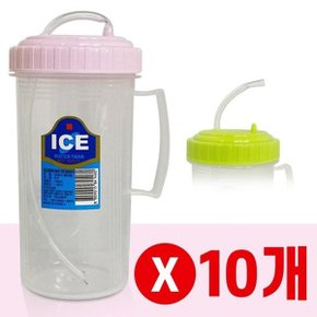 덕신 (손잡이빨대컵) x(10개)500ml 병원물컵 환자물병_WF998C0