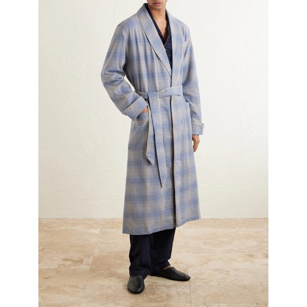 데렉 로즈 켈번 52 벨티드 체크 코튼 로브 46376663162965346