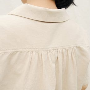 26SS_린넨 라운드칼라 셔츠 4부 베이지 632601BE