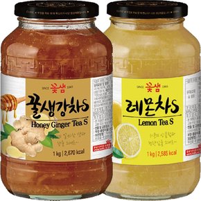 꽃샘 꿀생강차S 1kg+레몬차S 1kg