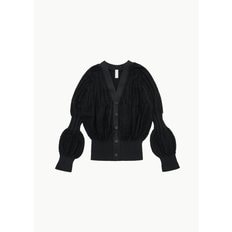 CFCL 24FW fluted mohair cardigan, black