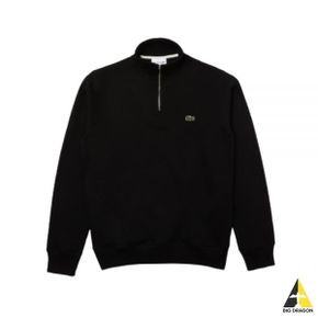 라코스테 Zippered Stand-Up Collar Cotton Sweatshirt (SH1927-031) (반집업 코튼 스웨