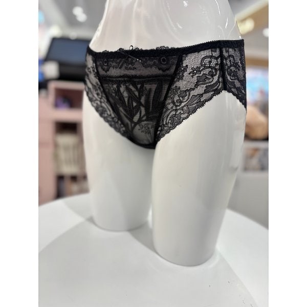 [여주점] 오르화 쉬폰레이스 홑겹 브라 세트 레이스팬티 [OPT7863S] BK