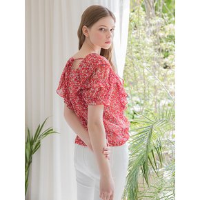 Chiffon Square Ruffle Blouse