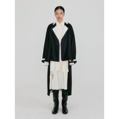 ZENIA Unbalanced Long Coat - Black