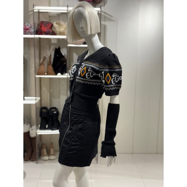 [파주점] 레터링 자카드  워머 셋트 니트(EQ4KL160)