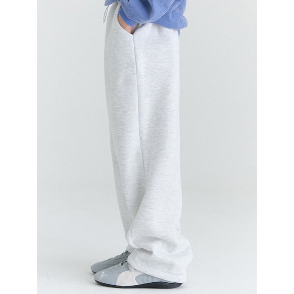E20 기모 무지 일자팬츠(라이트그레이)