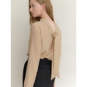 2way Simple Tie Blouse / Gold Beige(3color)