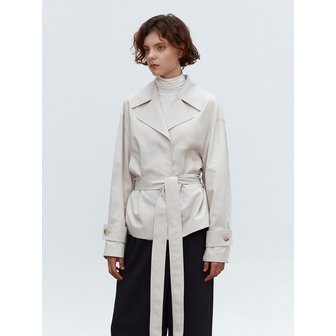 모한 TOF DOUBLE HALF TRENCH COAT BEIGE