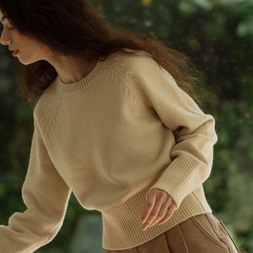 틸아이다이 Extra fine wool knit top_Cream