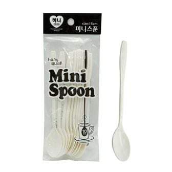 오너클랜 하니 미니스푼 15cm 10p 일회용 티스푼 커피스푼