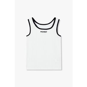 [지컷25S/S]리브드 배색 슬리브리스 티셔츠(7255240101)
