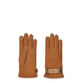 4819810 UGG Logo Leather Smart Gloves with Conductive Tips and Recycled Microfur Lining