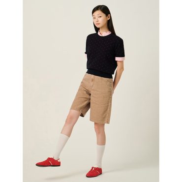 빈폴레이디스 피그먼트 다잉 데님 쇼츠  옐로이시 브라운 (BF5725C11B)