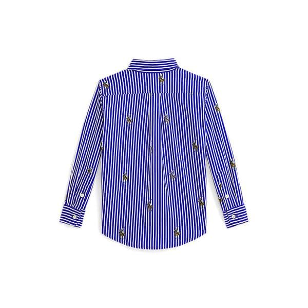 폴로 키즈 남아 2-7세 폴로 베어 스트라이프 코튼 셔츠(CWPOWOVB6820649400)