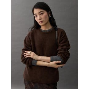 ROEN HAIRY KNIT - BROWN