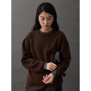 ROEN HAIRY KNIT - BROWN